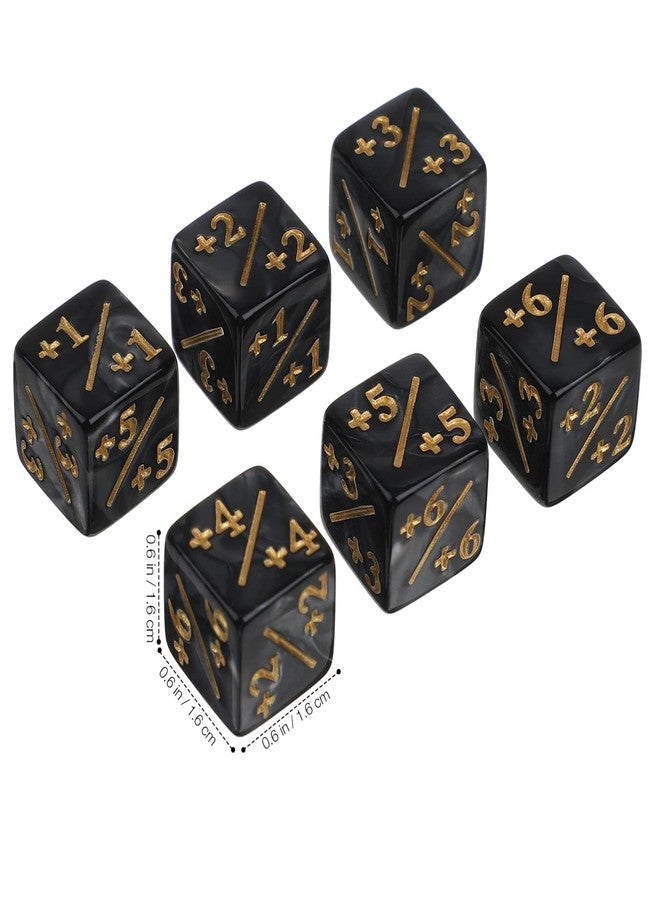 TOPPERFUN 24Pcs 1/+1 Token Dice Counter, 0.63in D6 Plus and Minus Dice Set, Acrylic Board Game Accessory, Compatible with MTG Counter, CCG, Card Games, Black - Image 5